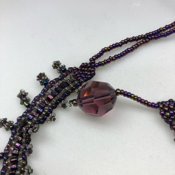 Statement Amethyst & silver necklace and earrings - Picture 4 of 9